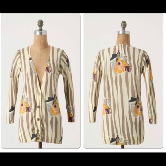 Anthropologie Sparrow Floral rendering cardigan - Picture 2 of 4